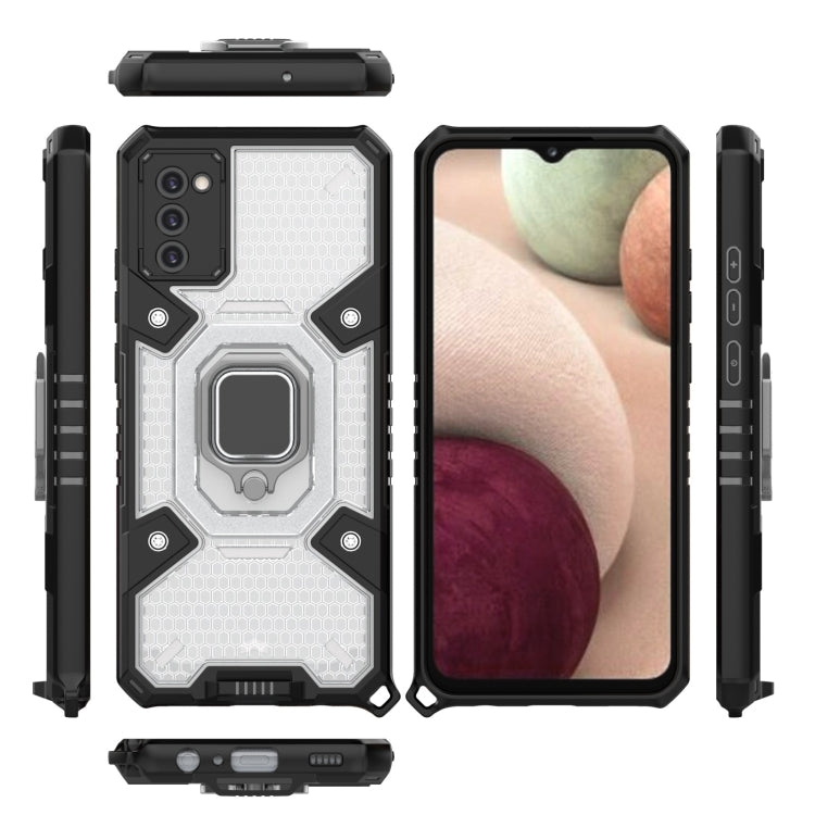 For Samsung Galaxy A02s US Version Space PC+TPU Ring Holder Protective Case