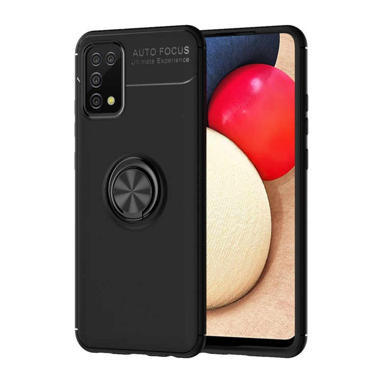 For Samsung Galaxy A02s US Version Metal Ring Holder 360 Degree Rotating TPU Case