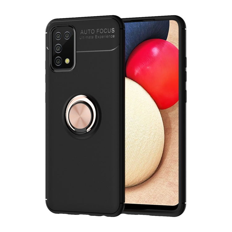 For Samsung Galaxy A02s US Version Metal Ring Holder 360 Degree Rotating TPU Case