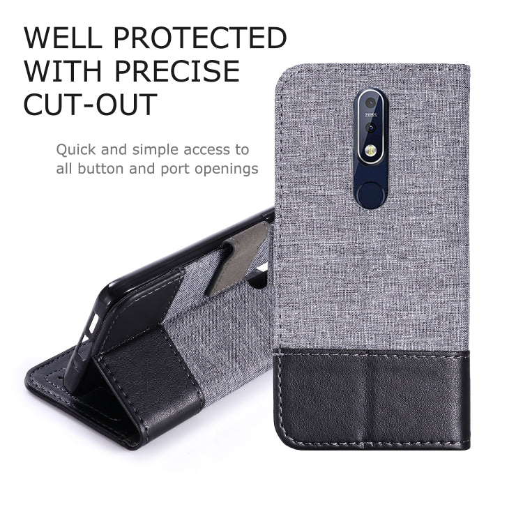 For Nokia 7.1 MUXMA MX102 Horizontal Flip Canvas Leather Case with Stand & Card Slot & Wallet Function