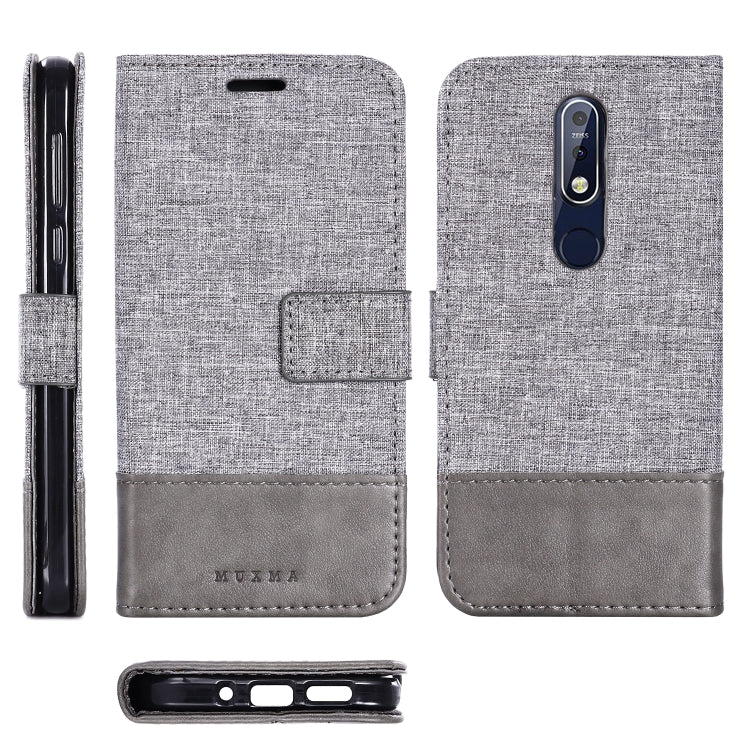For Nokia 7.1 MUXMA MX102 Horizontal Flip Canvas Leather Case with Stand & Card Slot & Wallet Function