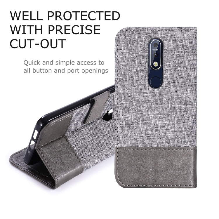 For Nokia 7.1 MUXMA MX102 Horizontal Flip Canvas Leather Case with Stand & Card Slot & Wallet Function