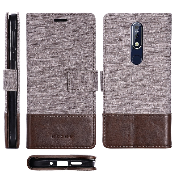 For Nokia 7.1 MUXMA MX102 Horizontal Flip Canvas Leather Case with Stand & Card Slot & Wallet Function