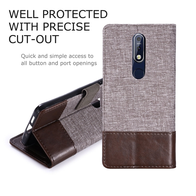 For Nokia 7.1 MUXMA MX102 Horizontal Flip Canvas Leather Case with Stand & Card Slot & Wallet Function