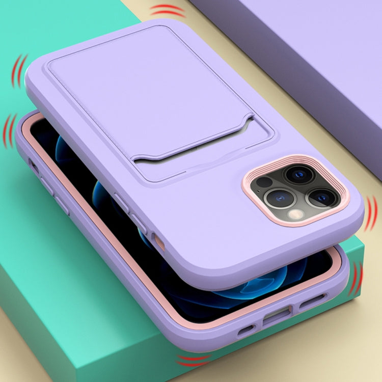 For iPhone 12 Pro Max Two-color TPU + PC Protective Case with Card Slot