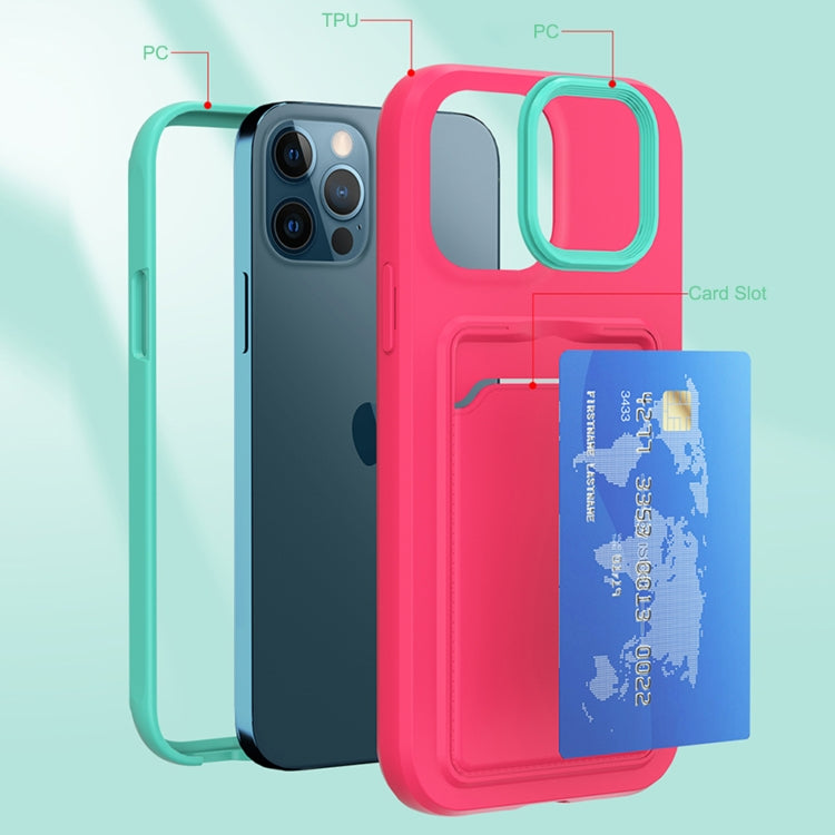 For iPhone 12 Pro Max Two-color TPU + PC Protective Case with Card Slot