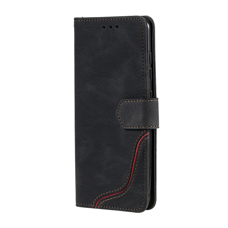 For Samsung Galaxy A03s Three-color Stitching Calf Texture Horizontal Flip Leather Case with Holder & Card Slots & Wallet