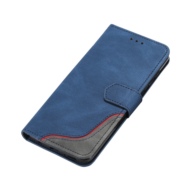 For Samsung Galaxy A21s Three-color Stitching Calf Texture Horizontal Flip Leather Case with Holder & Card Slots & Wallet
