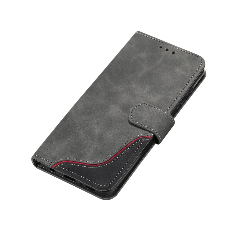 For Samsung Galaxy A21s Three-color Stitching Calf Texture Horizontal Flip Leather Case with Holder & Card Slots & Wallet