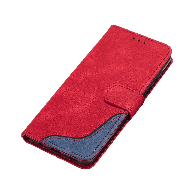 For Samsung Galaxy A21s Three-color Stitching Calf Texture Horizontal Flip Leather Case with Holder & Card Slots & Wallet