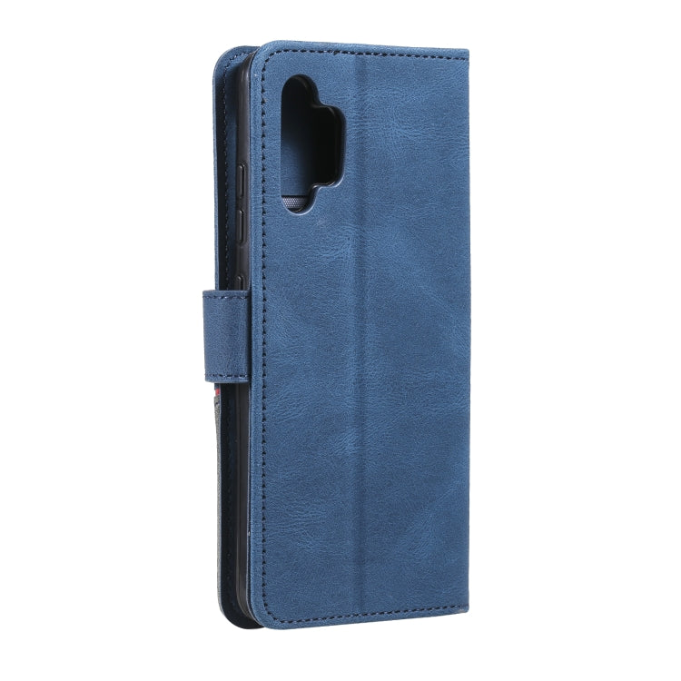 For Samsung Galaxy A32 4G Three-color Stitching Calf Texture Horizontal Flip Leather Case with Holder & Card Slots & Wallet