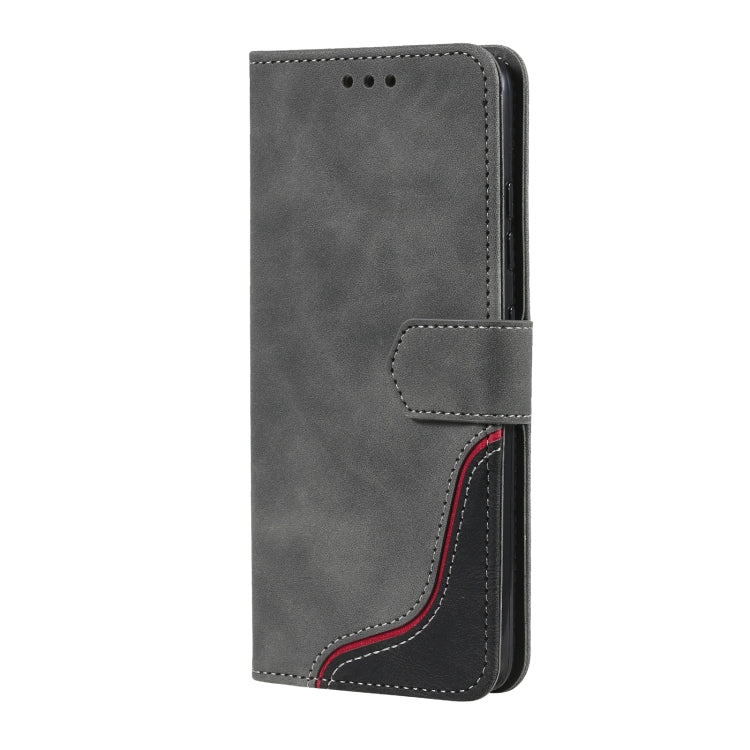 For Samsung Galaxy A32 4G Three-color Stitching Calf Texture Horizontal Flip Leather Case with Holder & Card Slots & Wallet