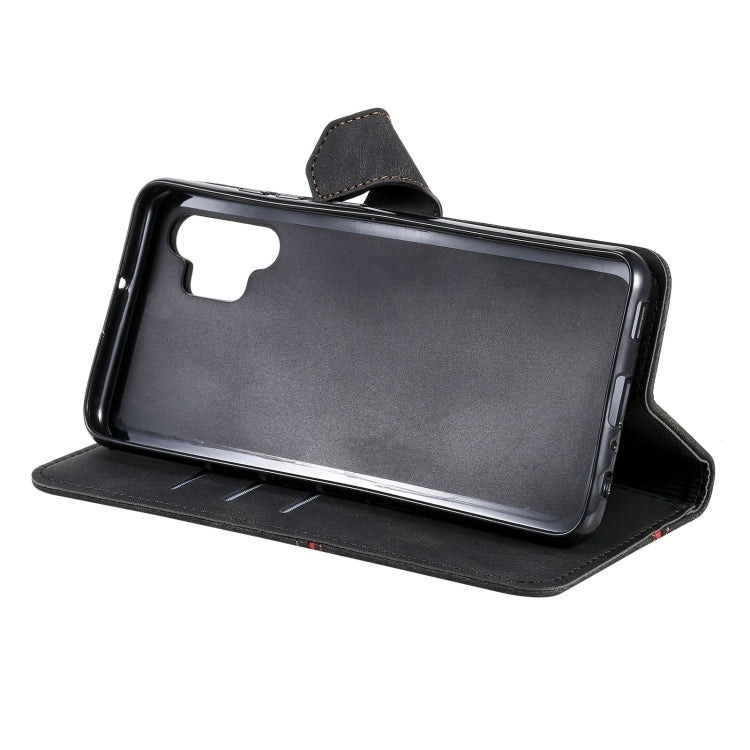 For Samsung Galaxy A32 5G Three-color Stitching Calf Texture Horizontal Flip Leather Case with Holder & Card Slots & Wallet