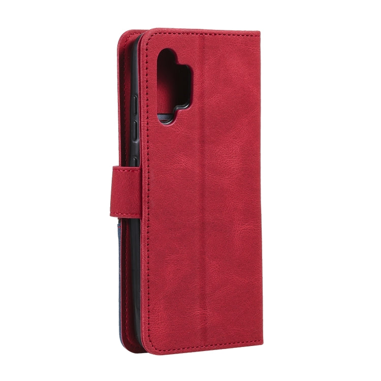 For Samsung Galaxy A32 5G Three-color Stitching Calf Texture Horizontal Flip Leather Case with Holder & Card Slots & Wallet