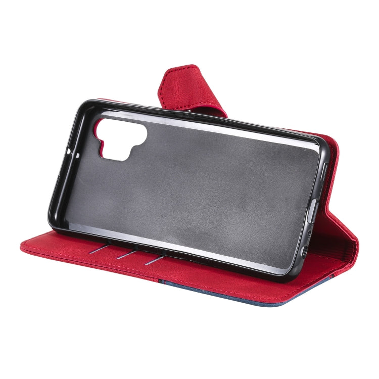 For Samsung Galaxy A32 5G Three-color Stitching Calf Texture Horizontal Flip Leather Case with Holder & Card Slots & Wallet