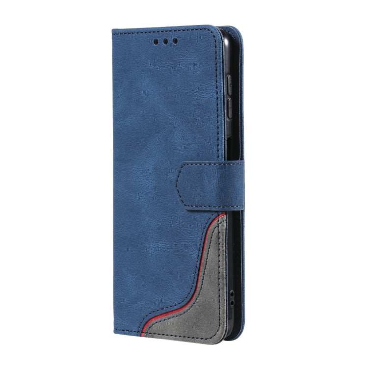 For Samsung Galaxy A42 5G Three-color Stitching Calf Texture Horizontal Flip Leather Case with Holder & Card Slots & Wallet