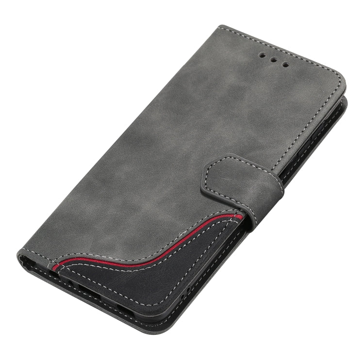 For Samsung Galaxy A42 5G Three-color Stitching Calf Texture Horizontal Flip Leather Case with Holder & Card Slots & Wallet