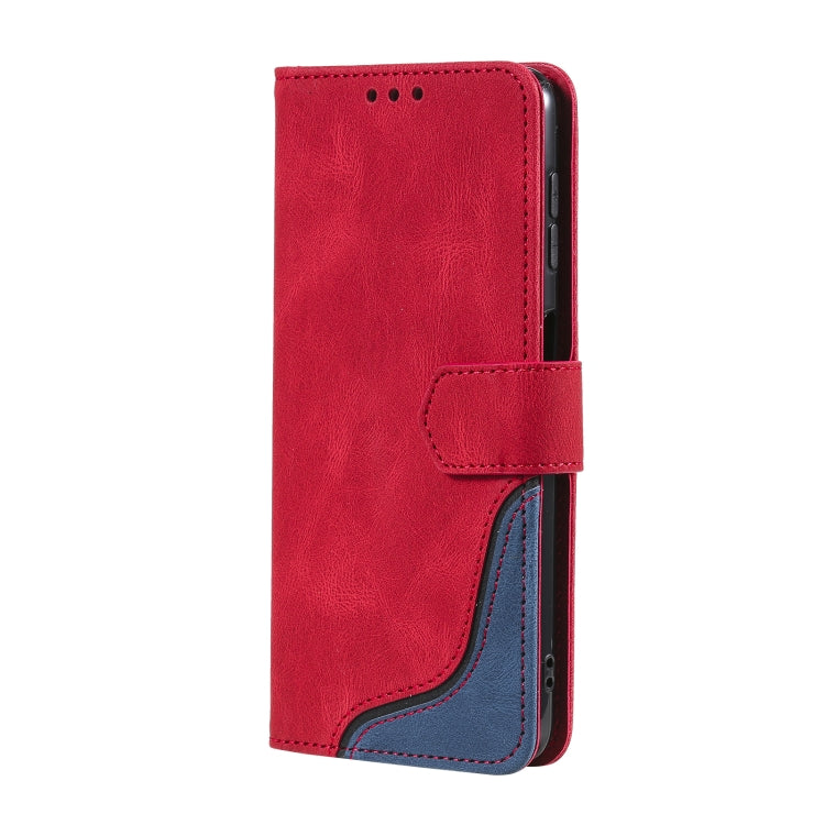 For Samsung Galaxy A42 5G Three-color Stitching Calf Texture Horizontal Flip Leather Case with Holder & Card Slots & Wallet