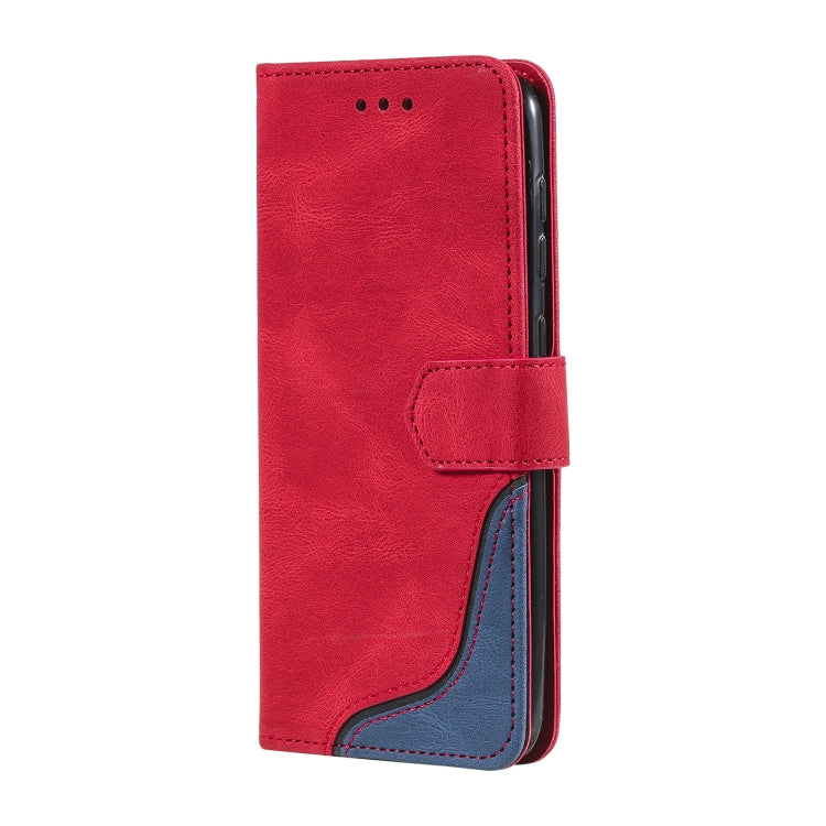 For Samsung Galaxy A50 Three-color Stitching Calf Texture Horizontal Flip Leather Case with Holder & Card Slots & Wallet