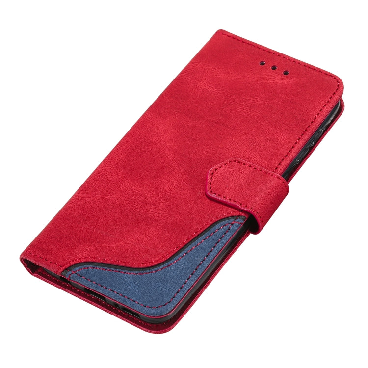 For Samsung Galaxy A50 Three-color Stitching Calf Texture Horizontal Flip Leather Case with Holder & Card Slots & Wallet