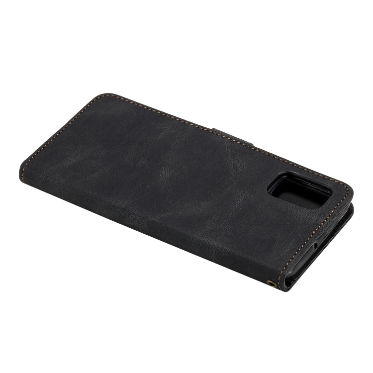 For Samsung Galaxy A51 5G Three-color Stitching Calf Texture Horizontal Flip Leather Case with Holder & Card Slots & Wallet