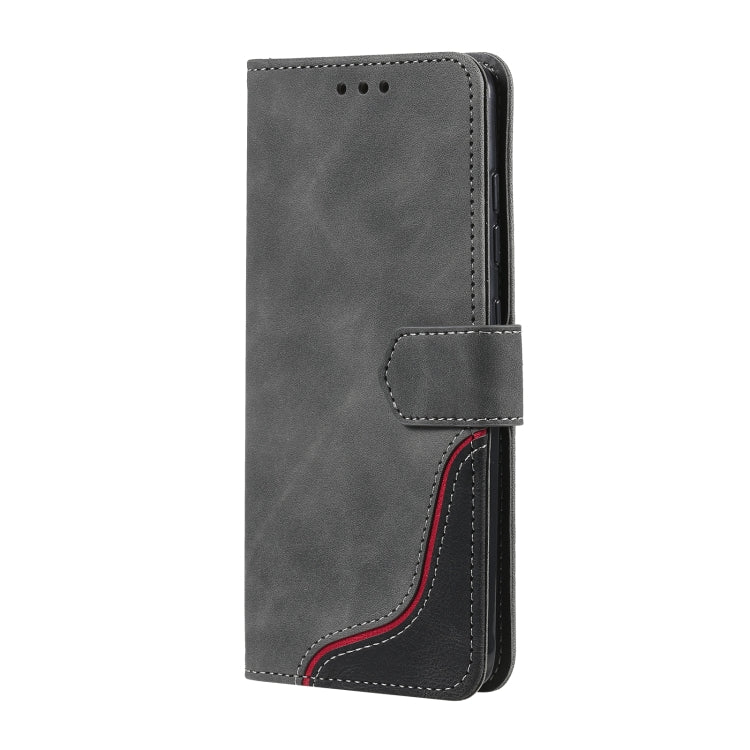 For Samsung Galaxy A51 Three-color Stitching Calf Texture Horizontal Flip Leather Case with Holder & Card Slots & Wallet
