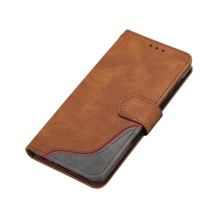 For Samsung Galaxy A52 5G / 4G Three-color Stitching Calf Texture Horizontal Flip Leather Case with Holder & Card Slots & Wallet