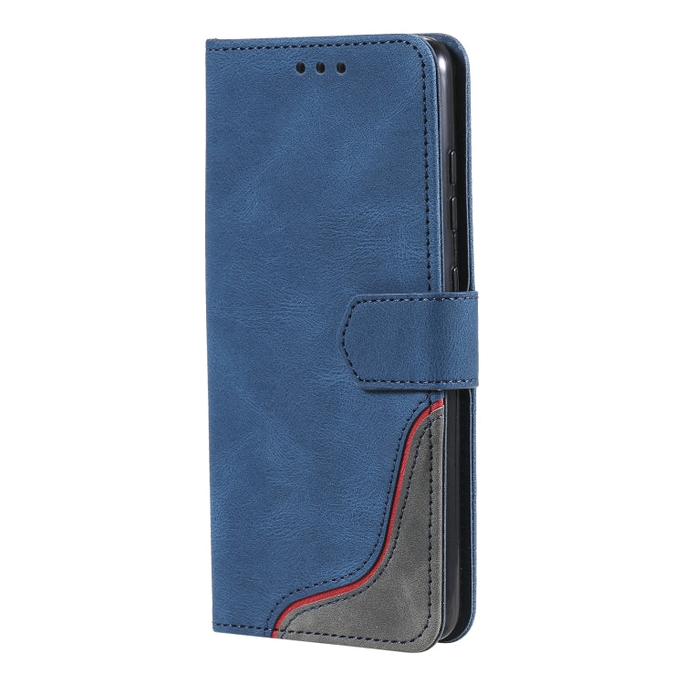 For Samsung Galaxy A52 5G / 4G Three-color Stitching Calf Texture Horizontal Flip Leather Case with Holder & Card Slots & Wallet