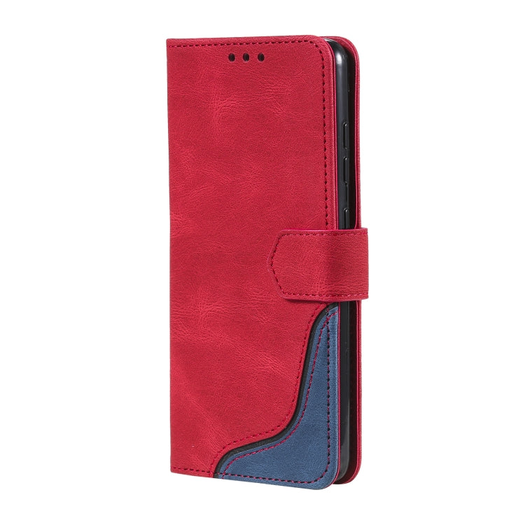 For Samsung Galaxy A52 5G / 4G Three-color Stitching Calf Texture Horizontal Flip Leather Case with Holder & Card Slots & Wallet