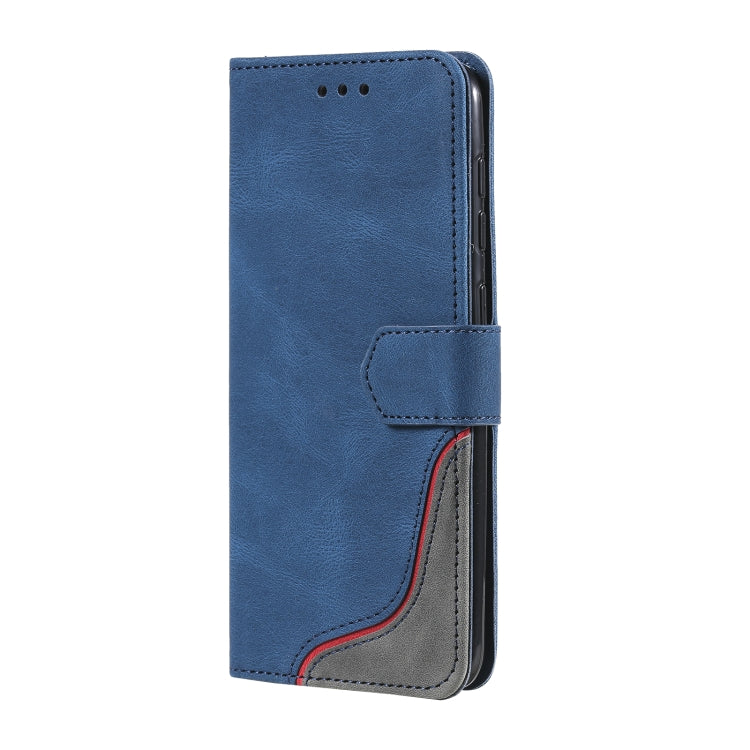 For Samsung Galaxy A70 Three-color Stitching Calf Texture Horizontal Flip Leather Case with Holder & Card Slots & Wallet