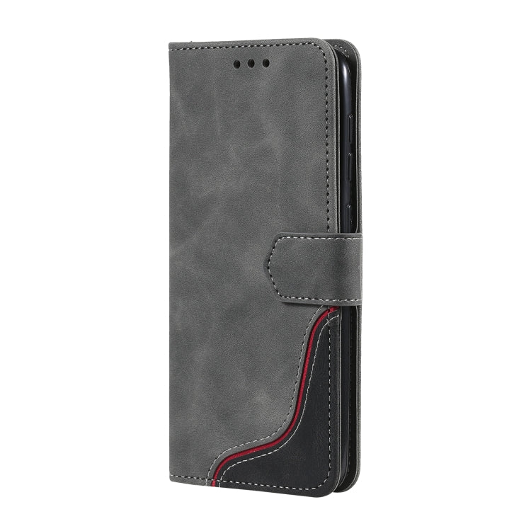 For Samsung Galaxy A70 Three-color Stitching Calf Texture Horizontal Flip Leather Case with Holder & Card Slots & Wallet