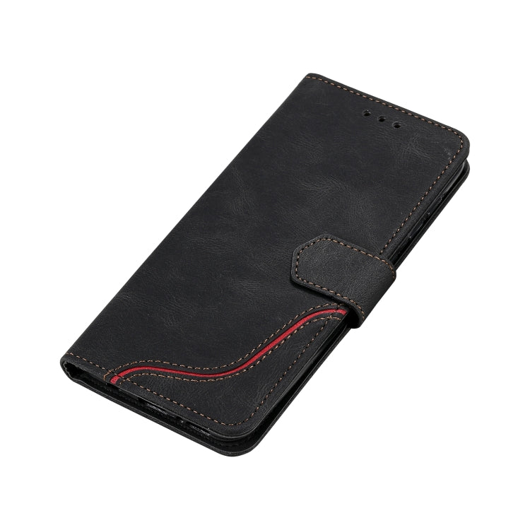 For Samsung Galaxy A70 Three-color Stitching Calf Texture Horizontal Flip Leather Case with Holder & Card Slots & Wallet