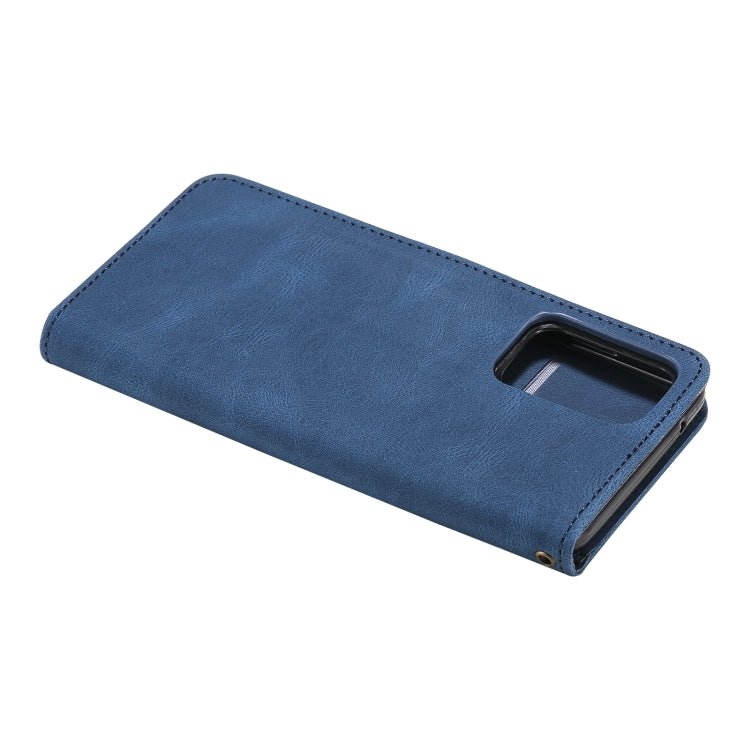 For Samsung Galaxy A72 5G / 4G Three-color Stitching Calf Texture Horizontal Flip Leather Case with Holder & Card Slots & Wallet