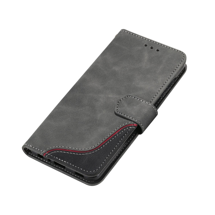 For Samsung Galaxy A72 5G / 4G Three-color Stitching Calf Texture Horizontal Flip Leather Case with Holder & Card Slots & Wallet