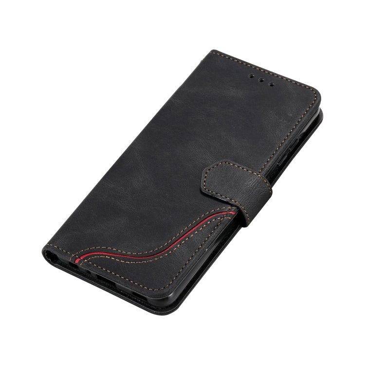 For Samsung Galaxy A72 5G / 4G Three-color Stitching Calf Texture Horizontal Flip Leather Case with Holder & Card Slots & Wallet