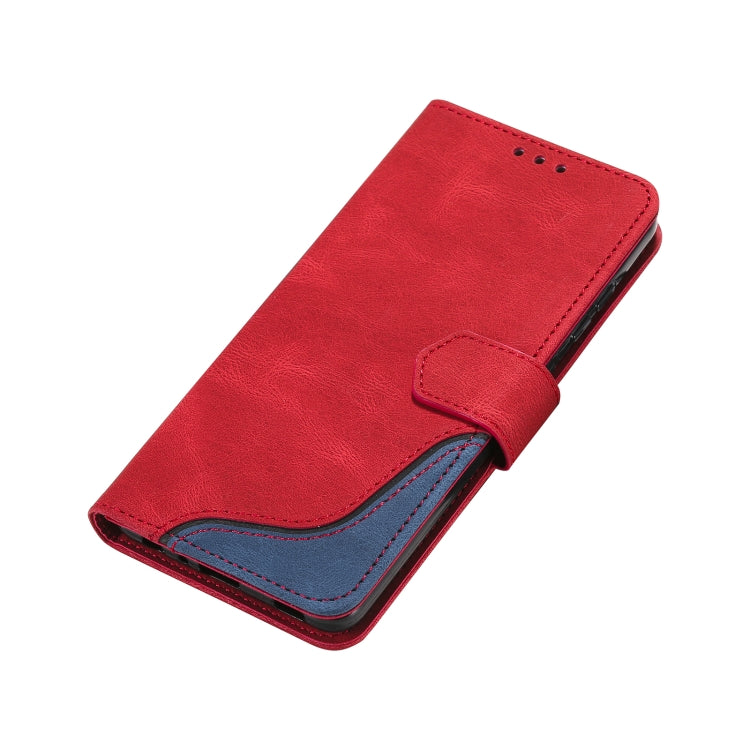 For Samsung Galaxy A72 5G / 4G Three-color Stitching Calf Texture Horizontal Flip Leather Case with Holder & Card Slots & Wallet