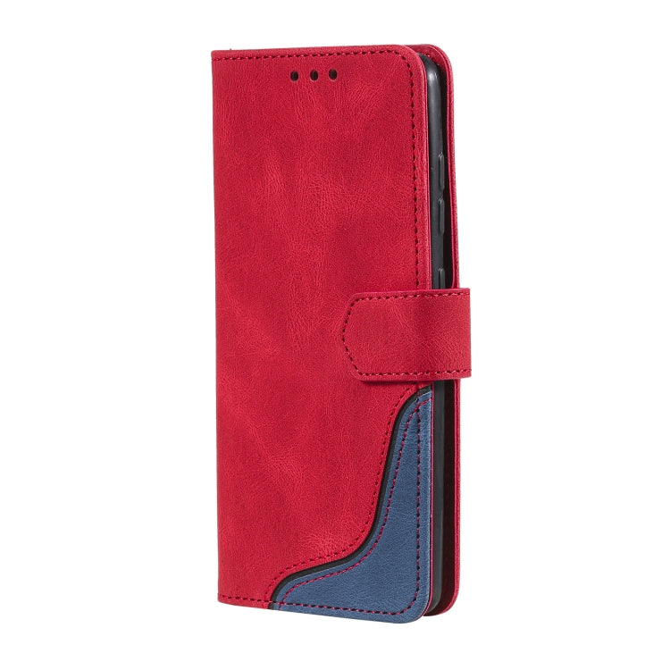 For Samsung Galaxy A82 5G / 4G Three-color Stitching Calf Texture Horizontal Flip Leather Case with Holder & Card Slots & Wallet