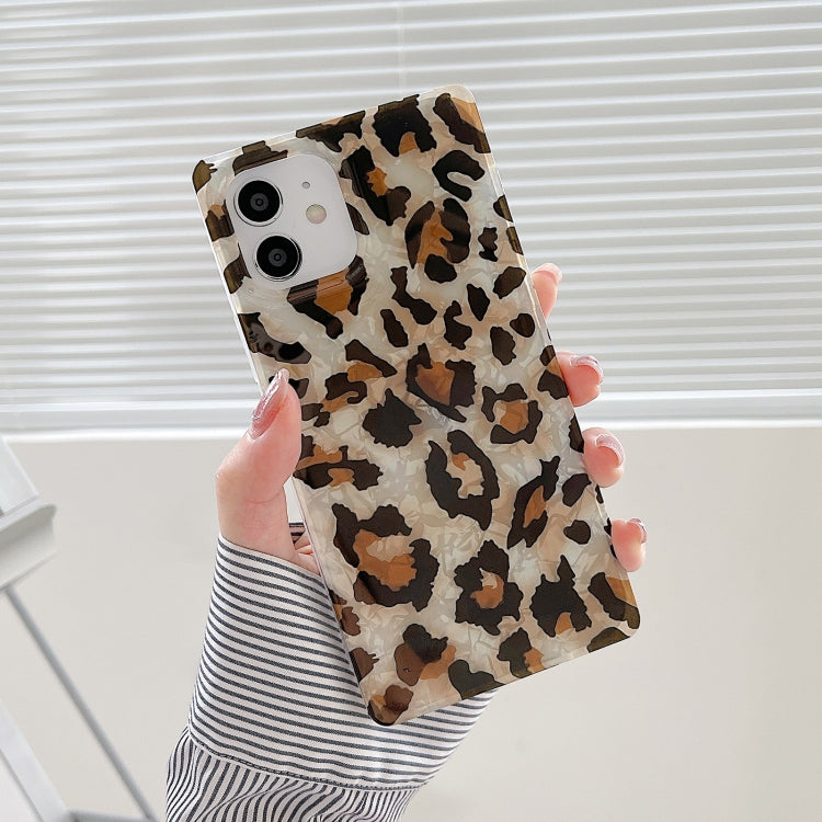 For iPhone 12 / 12 Pro Shell Leopard Pattern Soft TPU Straight-Edge Protective Case