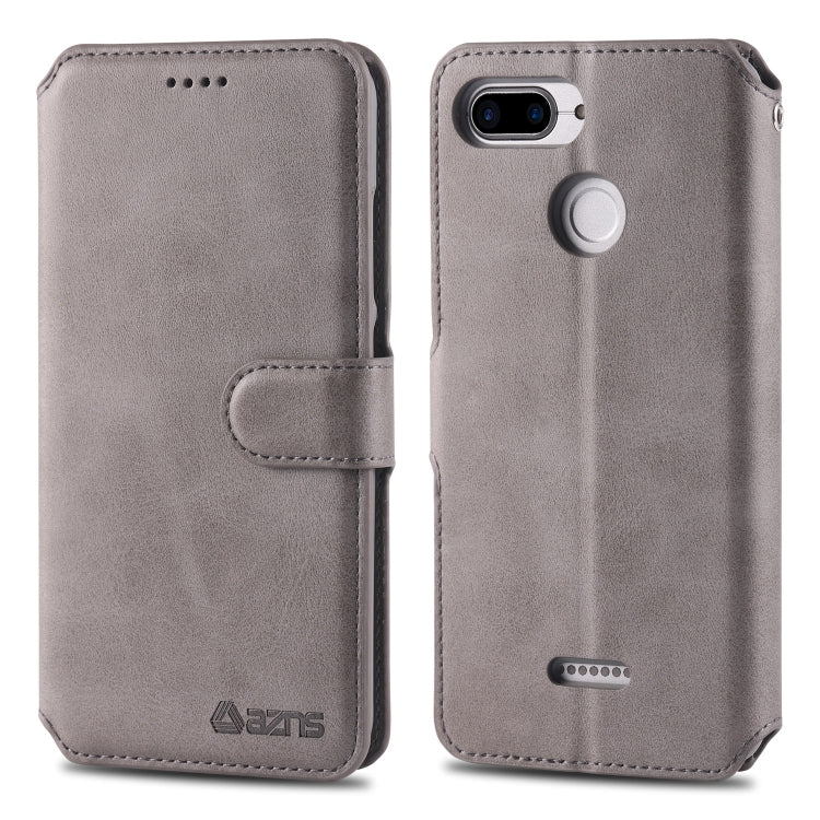 For Xiaomi Redmi 6 AZNS Calf Texture Magnetic Horizontal Flip PU Leather Case with Holder & Card Slots & Photo Frame