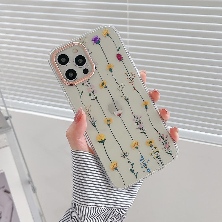 For iPhone 11 Pro Max Flowers Pattern Dual-side Laminating Soft TPU Protective Case
