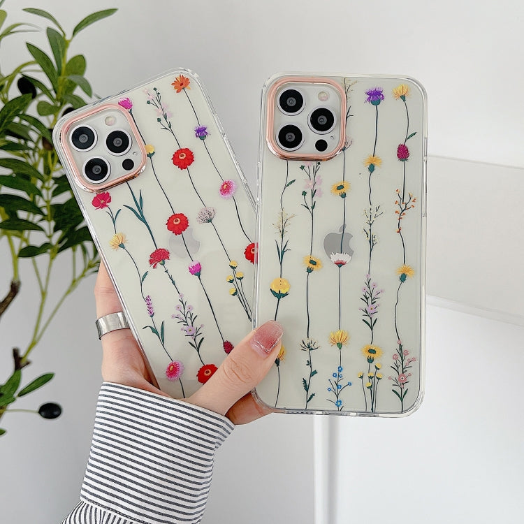 For iPhone 11 Pro Max Flowers Pattern Dual-side Laminating Soft TPU Protective Case