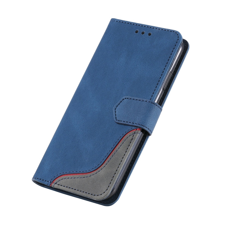 For iPhone XS Max Three-color Stitching Calf Texture Horizontal Flip Leather Case with Holder & Card Slots & Wallet