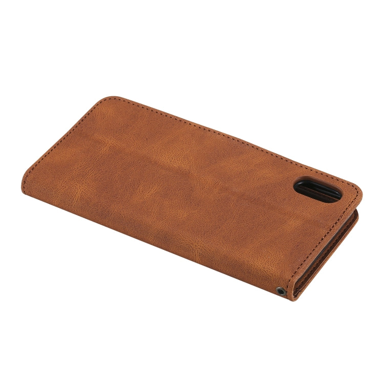 For iPhone XS Max Three-color Stitching Calf Texture Horizontal Flip Leather Case with Holder & Card Slots & Wallet