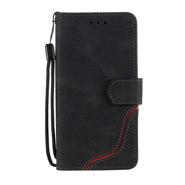 For Xiaomi Redmi K40 Three-color Stitching Calf Texture Horizontal Flip Leather Case with Holder & Card Slots & Wallet