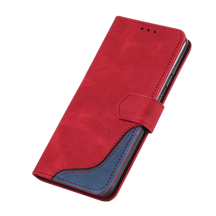 For Xiaomi Redmi K40 Three-color Stitching Calf Texture Horizontal Flip Leather Case with Holder & Card Slots & Wallet