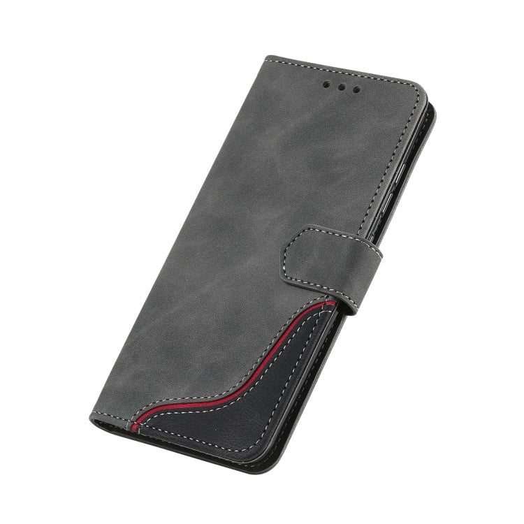 For Xiaomi Redmi Note 10 4G Three-color Stitching Calf Texture Horizontal Flip Leather Case with Holder & Card Slots & Wallet