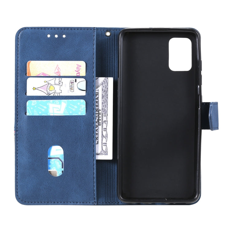 For Xiaomi Poco M3 Three-color Stitching Calf Texture Horizontal Flip Leather Case with Holder & Card Slots & Wallet