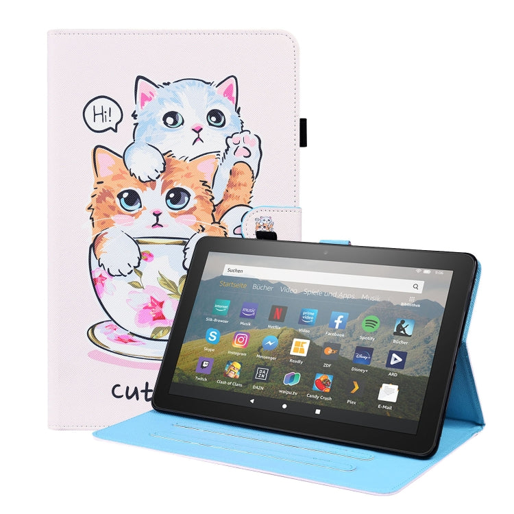For Amazon Fire HD 8 2020 10th Gen Animal Pattern Horizontal Flip Leather Case with Holder & Card Slots & Photo Frame & Sleep / Wake-up Function