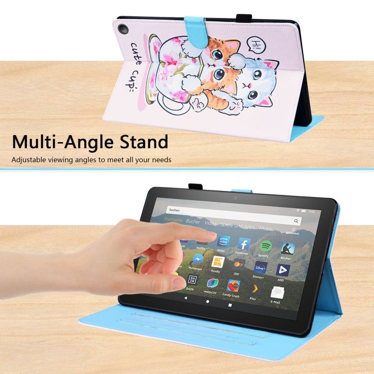 For Amazon Fire HD 8 2020 10th Gen Animal Pattern Horizontal Flip Leather Case with Holder & Card Slots & Photo Frame & Sleep / Wake-up Function