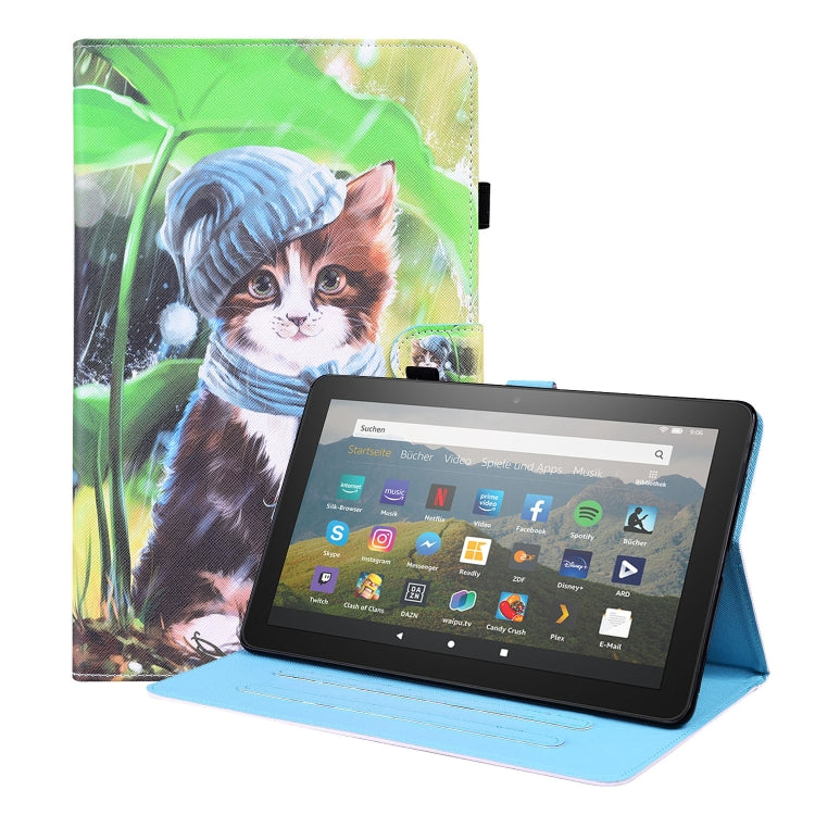 For Amazon Fire HD 8 2020 10th Gen Animal Pattern Horizontal Flip Leather Case with Holder & Card Slots & Photo Frame & Sleep / Wake-up Function